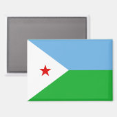 Nationalflagge des Dschibuti-Rectangle-Magneten Magnet (Vorderseite/Rückseite)