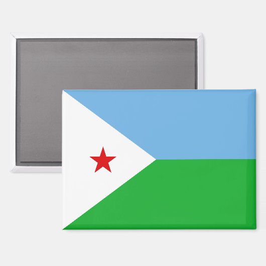 Nationalflagge des Dschibuti-Rectangle-Magneten Magnet (Vorderseite/Rückseite)