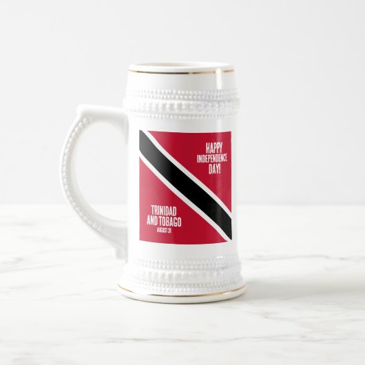 Nationalflagge des Trinidad und Tobago Bierglas (Links)