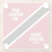 Nationalflagge des Trinidad und Tobago Glasuntersetzer (Rückseite)