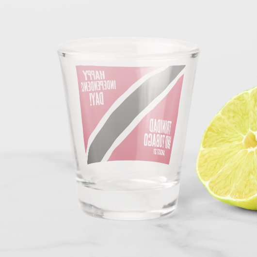 Nationalflagge des Trinidad und Tobago Schnapsglas (Rückseite)