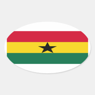 Nationalflagge Ghana Ovaler Aufkleber