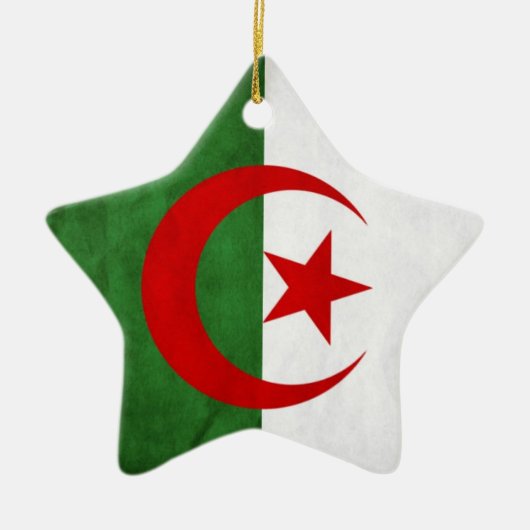 Nationalflagge Grunge Algerien Keramik Ornament (Vorne)