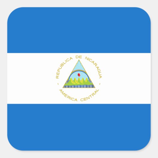 Nationalflagge in Nicaragua Quadratischer Aufkleber (Vorderseite)