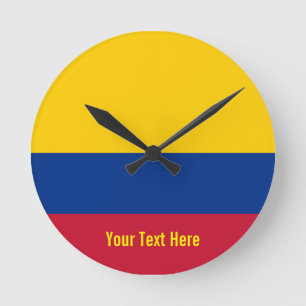 Nationalflagge Kolumbiens Runde Wanduhr