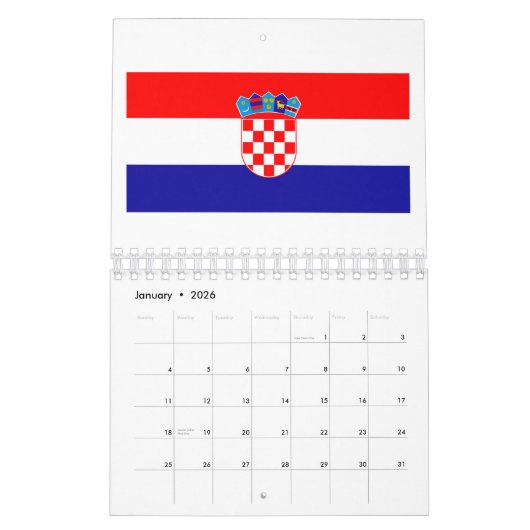 Nationalflagge Kroatien Kalender (Jan 2026)