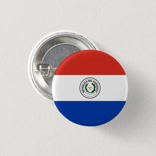Nationalflagge Paraguays Button (Vorne & Hinten)