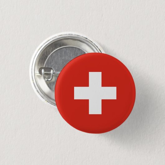 Nationalflagge Schweiz Button (Vorne & Hinten)