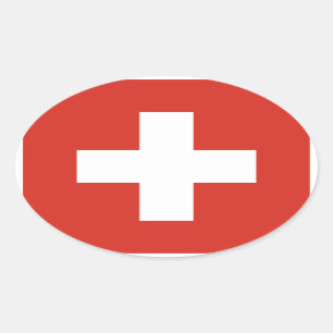 Nationalflagge Schweiz Ovaler Aufkleber