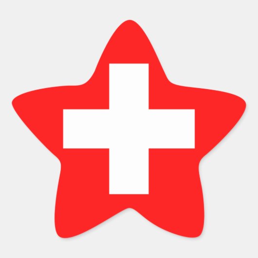 Nationalflagge Schweiz Stern-Aufkleber (Vorderseite)