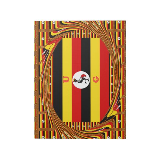 Nationalflagge Ugandas Notizblock (Rotiert)