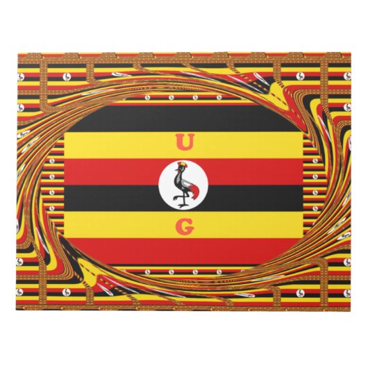 Nationalflagge Ugandas Notizblock (Vorderseite)