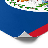 Nationalflagge von Belize Poster (Ecke)