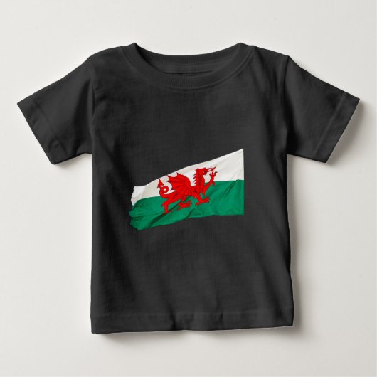 Nationalflagge Wales, Patriotischer Roter Drache Baby T-shirt (Vorderseite)