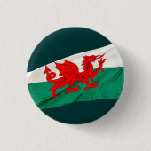 Nationalflagge Wales, Patriotischer Roter Drache Button (Vorderseite)