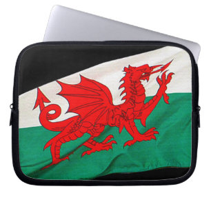 Nationalflagge Wales, Patriotischer Roter Drache Laptopschutzhülle