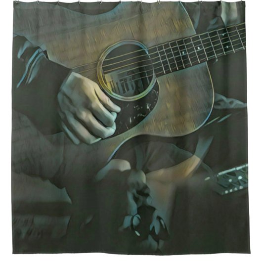 Nationalgitarrengeschenk Duschvorhang (Vorderseite)