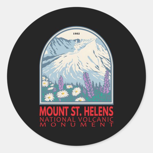 Nationalmuseum Monument St Helens Runder Aufkleber (Vorderseite)