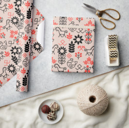 Nationalmuster im ukrainischen Stil Geschenkpapier
