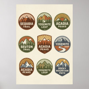 Nationalpark-Abzeichen Reiseposter Poster