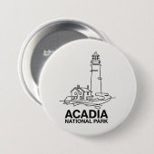 Nationalpark Acadia Lighthouse Kunst, Dichtung und Button (Vorne & Hinten)