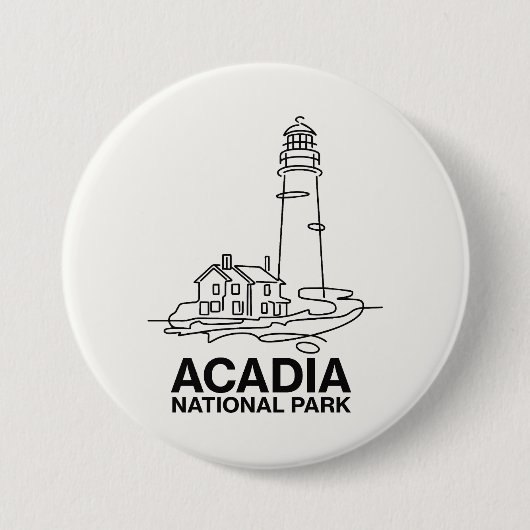 Nationalpark Acadia Lighthouse Kunst, Dichtung und Button (Vorderseite)