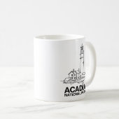 Nationalpark Acadia Lighthouse Kunst, Dichtung und Kaffeetasse (VorderseiteRechts)
