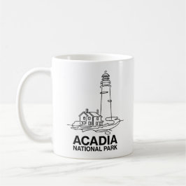 Nationalpark Acadia Lighthouse Kunst, Dichtung und Kaffeetasse