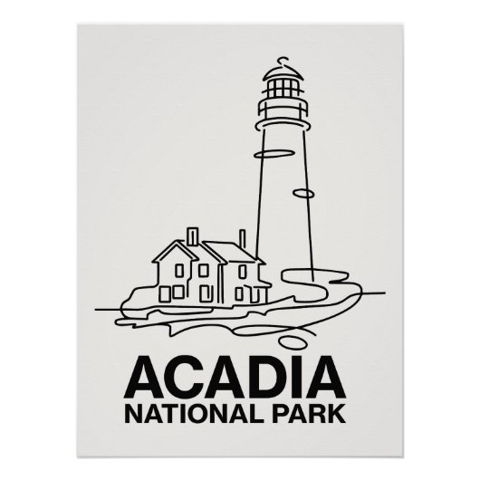 Nationalpark Acadia Lighthouse Kunst, Dichtung und Poster (Vorderseite)