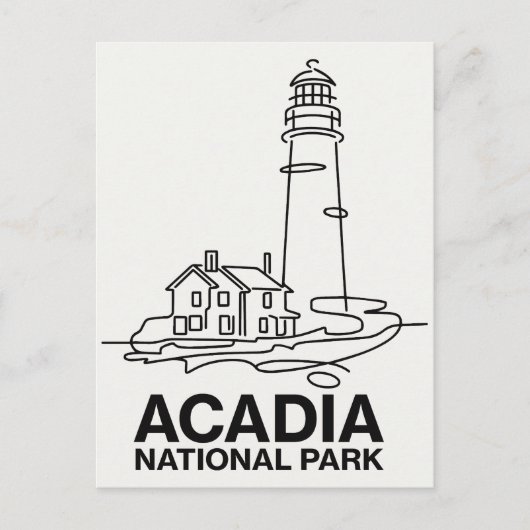 Nationalpark Acadia Lighthouse Kunst, Dichtung und Postkarte (Vorderseite)
