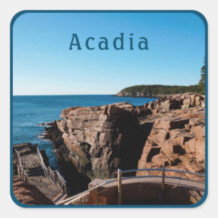 Nationalpark Acadia Thunder Hole Maine Quadratischer Aufkleber