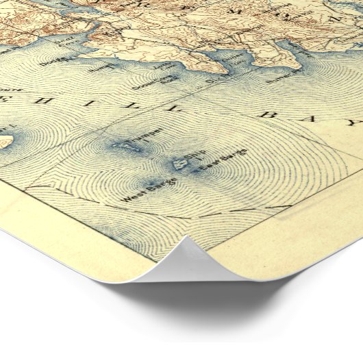 Nationalpark Acadia Topographische Panoramakarte Poster (Ecke)