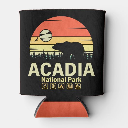 Nationalpark Acadia Vintag Retro Souvenirs Dosenkühler (Vorderseite)