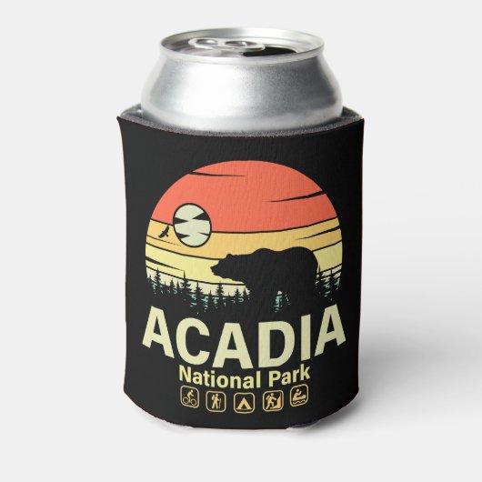 Nationalpark Acadia Vintag Retro Souvenirs Dosenkühler (Kanne Rückseite)