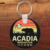 Nationalpark Acadia Vintag Retro Souvenirs Schlüsselanhänger (Vorderseite)