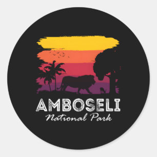 Nationalpark Afrika Amboseli Kenya Runder Aufkleber