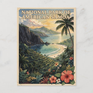 Nationalpark Amerikanisch-Samoa Vintage-Reise Postkarte