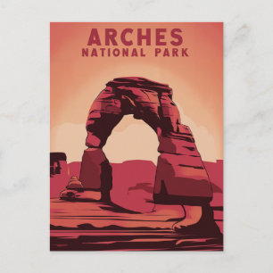 Nationalpark Arches Minimalistische Illustration Feiertagspostkarte