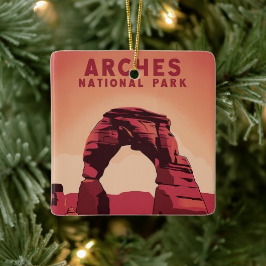 Nationalpark Arches Minimalistische Illustration Keramikornament (Baum)