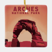 Nationalpark Arches Minimalistische Illustration Keramikornament (Vorderseite)