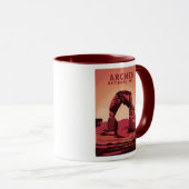 Nationalpark Arches Minimalistische Illustration Tasse (VorderseiteRechts)