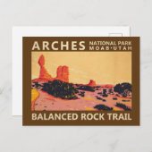 Nationalpark Arches Utah Balanced Rock Trail Postkarte (Vorne/Hinten)