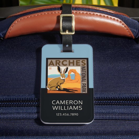 Nationalpark Arches, Utah | Kaninchen Gepäckanhänger (Vorderseite Insitu 2)