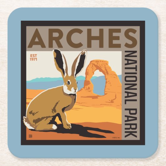 Nationalpark Arches, Utah | Kaninchen Rechteckiger Pappuntersetzer (Vorderseite)