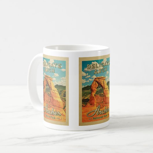 Nationalpark Arches - Vintager, delikater Arche Kaffeetasse (Vorderseite Links)