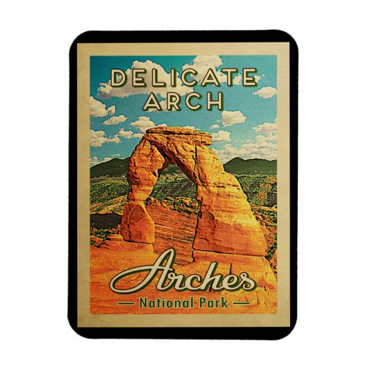 Nationalpark Arches - Vintager, delikater Arche Magnet (Vertikal)
