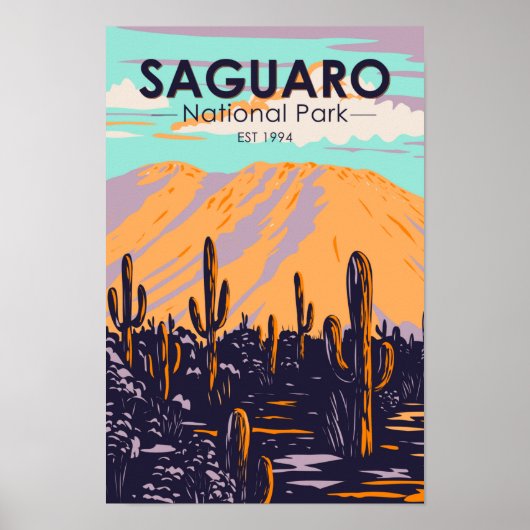 Nationalpark Arizona Wasson Peak Vintag Poster (Vorne)