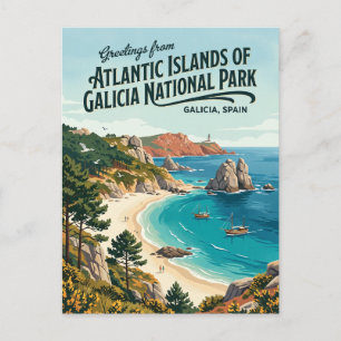 Nationalpark Atlantikinseln Galiciens Spanien Postkarte