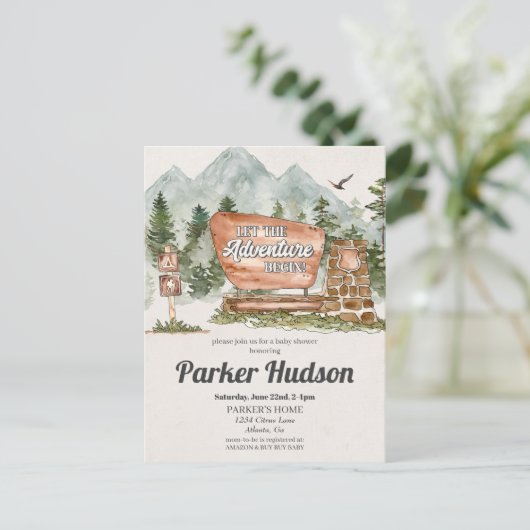 Nationalpark Außendusche einladen Postkarte (Stehend Vorderseite)