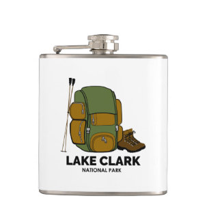 Nationalpark-Backpacker für den See Clark Flachmann